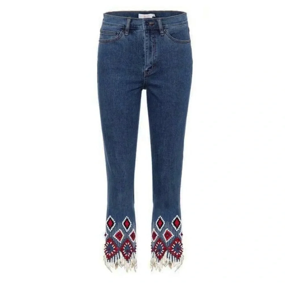 Tory Burch Mia cropped shell jeans - Picture 2 of 5